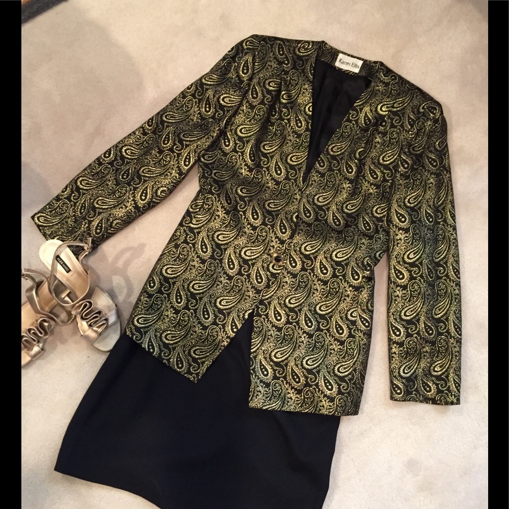 Classic tailored black metallic jacket